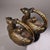 Pair of Antique Gold-Inlaid Bronze Phoenix Vessels – 8.3" Archaic Style Ewers For Sale - Image 4 of 10