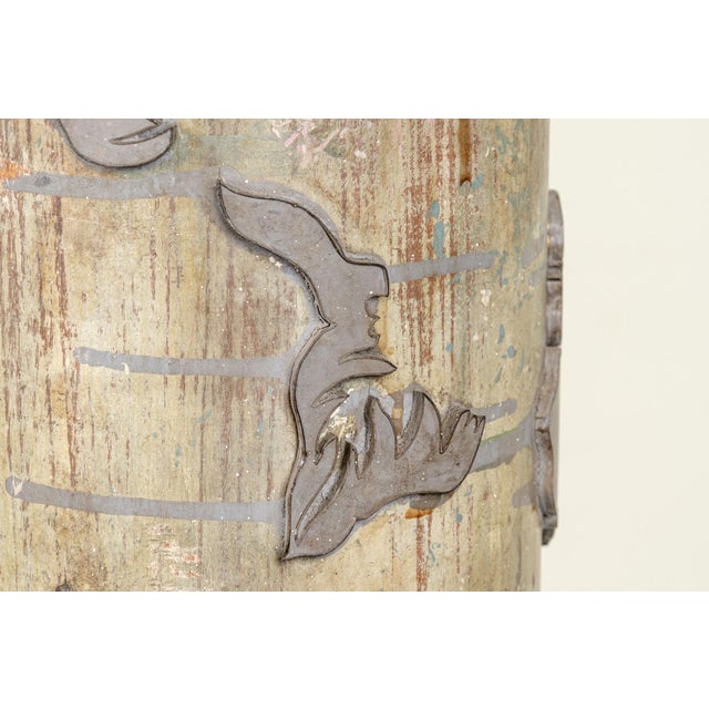 Antique Floor Lamp From Repurposed Industrial Wallpaper Textile Printer For Sale - Image 10 of 16