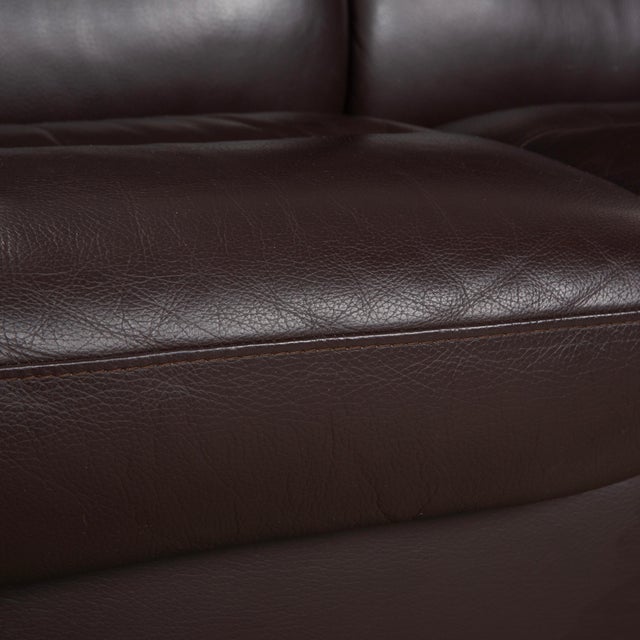 Wave Leather Two-Seater Brown Espresso Manual Function Sofa from Stressless For Sale - Image 11 of 17