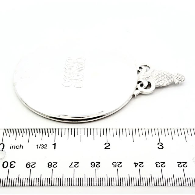 Late 20th Century Tiffany & Co Pineapple Hand Mirror Sterling Silver 58 Grams Estate For Sale - Image 10 of 10