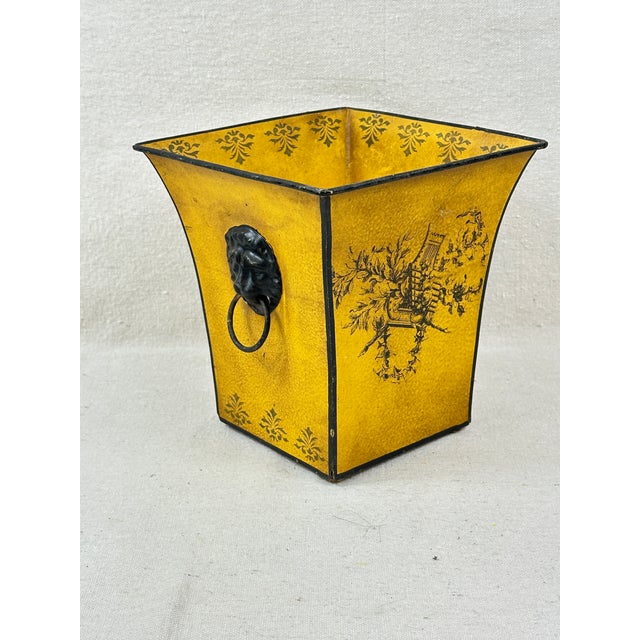 Metal Vintage Toleware Planter For Sale - Image 7 of 9