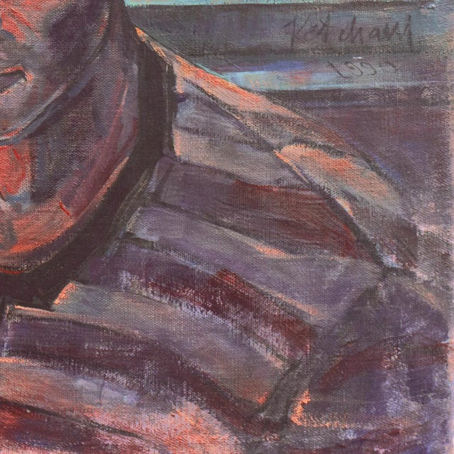 'Portrait of a Young Man' by Hank Ketcham, 1990 Figurative Oil Painting For Sale In Monterey, CA - Image 6 of 8