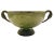 Mid 20th Century Vintage Swan Handled Hand Decorated Faux Verdigris Pedestal Centerpiece Bowl For Sale - Image 5 of 11