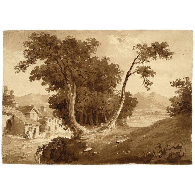Attrib. William Page, Figures on a Path, Watercolour For Sale - Image 4 of 7