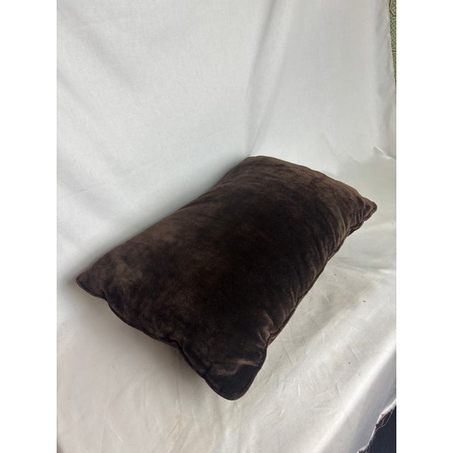 Mid 20th Century Pair of Luxurious Brown Velvet Throw Pillows For Sale - Image 5 of 5