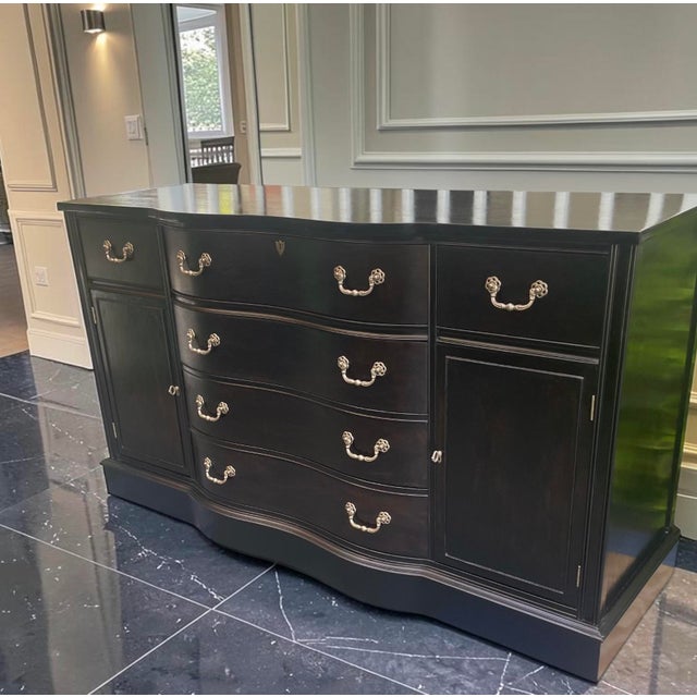 Vintage Black Mahogany Hepplewhite Buffet For Sale - Image 11 of 14