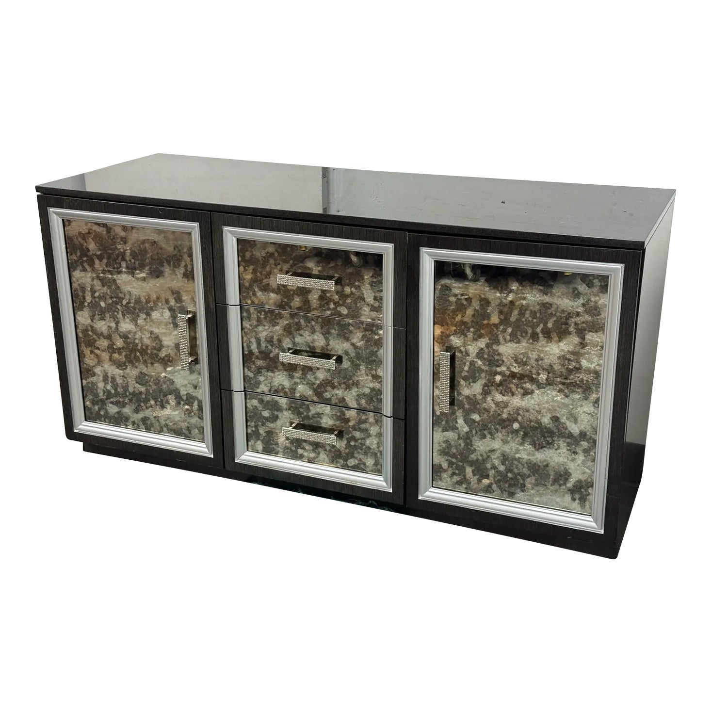 Mark David Designs Bespoke Media Console/Sideboard, Silver | Chairish