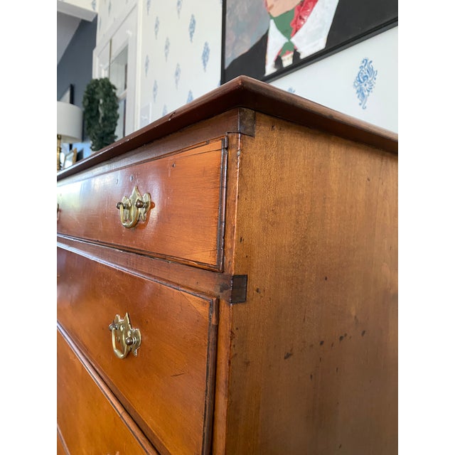 Antique Early 1800s New England Neoclassical Cherry Chest of Drawers, Likely Connecticut River Valley For Sale - Image 11 of 13