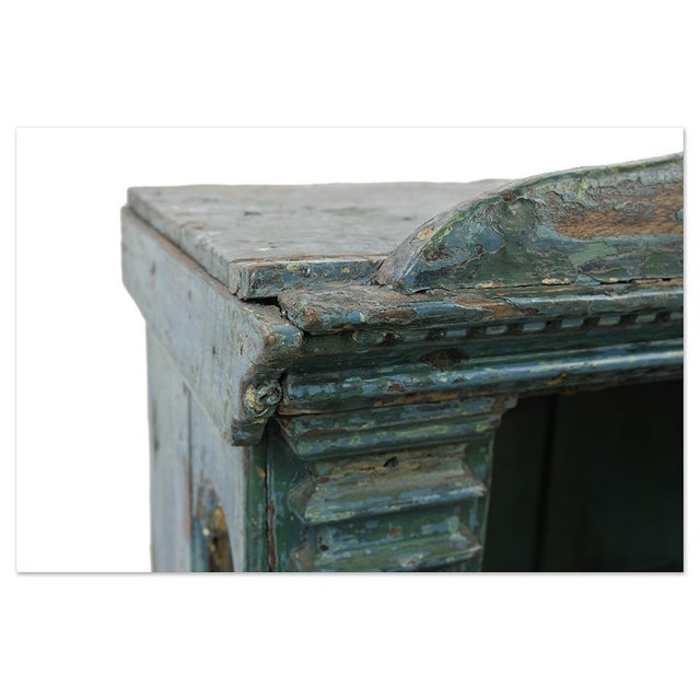 Patinated Wooden Wall Display Cabinet For Sale - Image 6 of 9