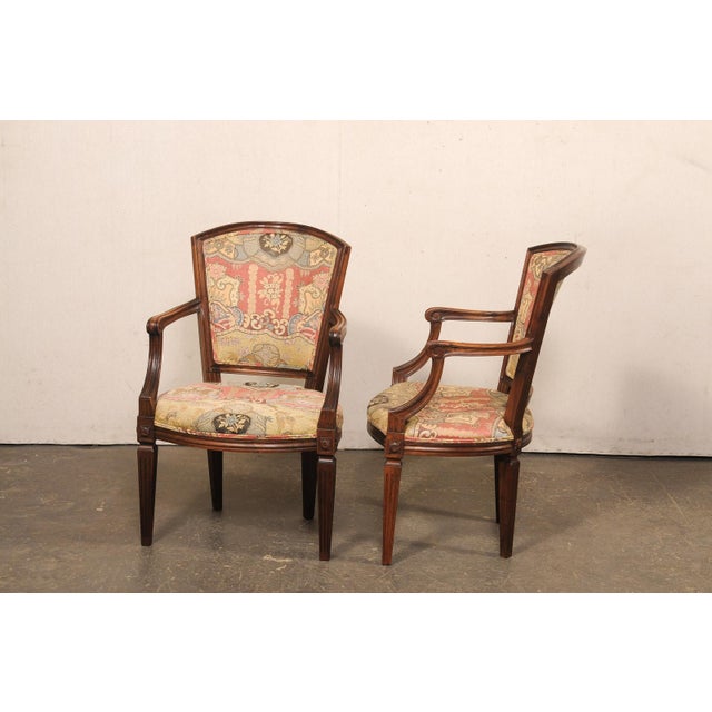 Brown Mid-Century Italian Neoclassical Armchairs For Sale - Image 8 of 11