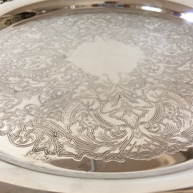 Vintage Oneida Silver Plated Rose Rimmed Serving Platter Chairish