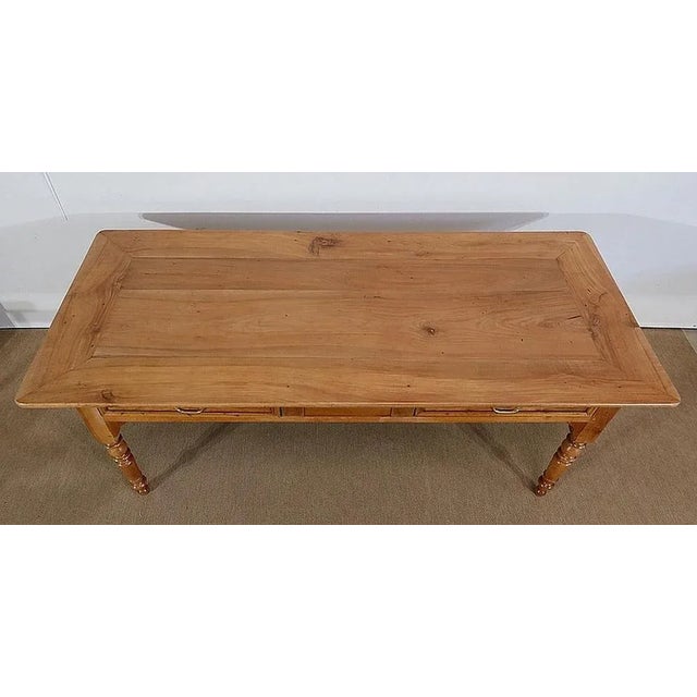 Solid Cherry Farmhouse Table, Late 19th Century For Sale - Image 3 of 18