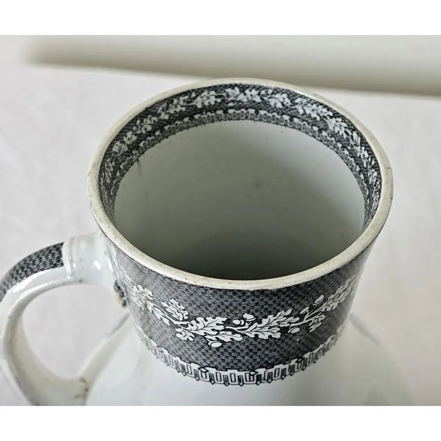 Large English Vintage Transferware Pitcher For Sale - Image 4 of 10