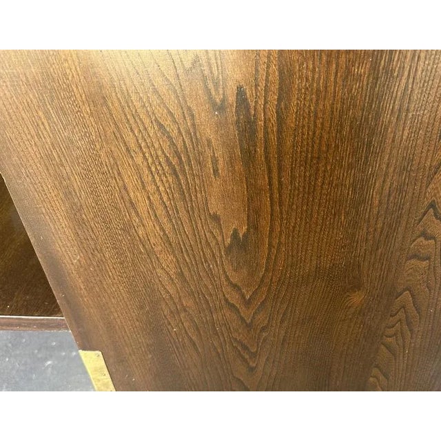 Late 20th Century Korean Elmwood and Brass Campaign Style Secretary Desk - Vintage Late 20th Century For Sale - Image 5 of 9