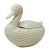 Mid-20th Century White Majolica Faux Wicker Duck Tureen With Lid For Sale - Image 4 of 13