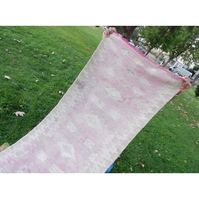 Distressed Vintage Turkish Kilim Runner 2′6″ × 10′4″ For Sale - Image 10 of 13