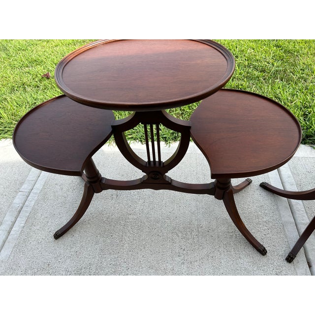 Pair of Mersman Mahogany 3 Tied Tables, Beautiful condition!