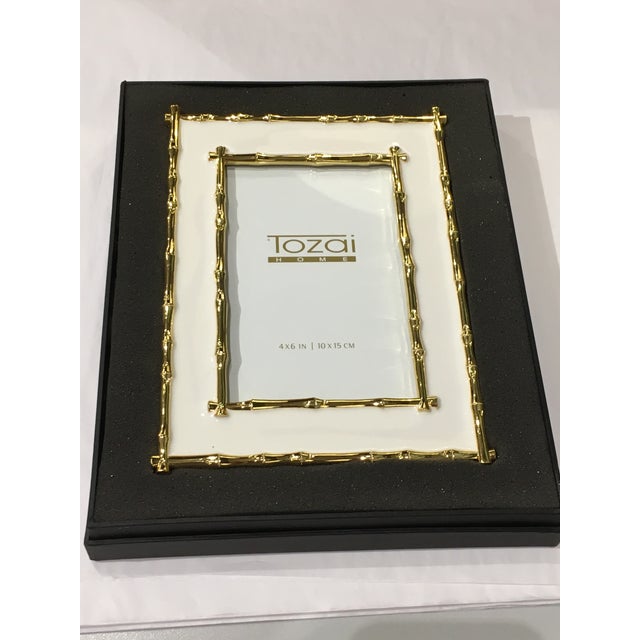 Tozai Home Bamboo White Enamel Picture Frame Chairish