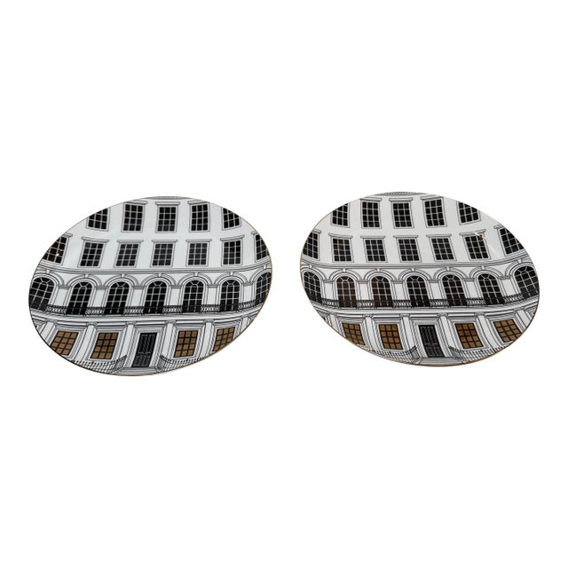 Rory Dobner "Beautiful Buildings" Bone China Dinner Plates, Pair For Sale