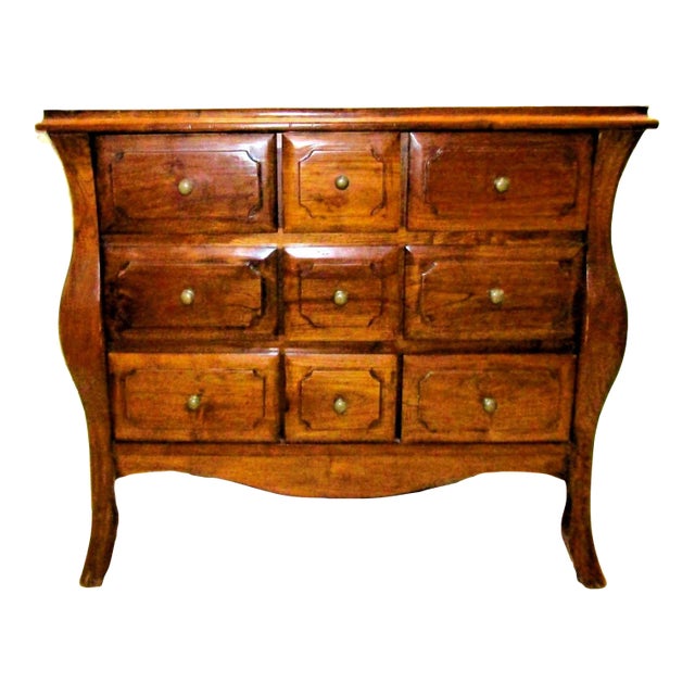 Antique Dutch Colonial Teak 9-Drawer Bombay Chest For Sale