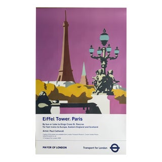Paul Catherall, Eiffel Tower TFL Poster, Paris, 2000s, Print For Sale
