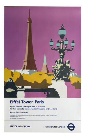 Paul Catherall, Eiffel Tower TFL Poster, Paris, 2000s, Print