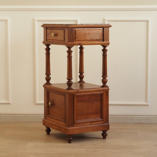 Antique Gründerzeit Bedside Table with Marble Top, 1880s For Sale - Image 9 of 13