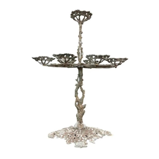 French Vintage French Style Multi-Tier Cast Iron Plant Stand or Epergne For Sale - Image 3 of 12