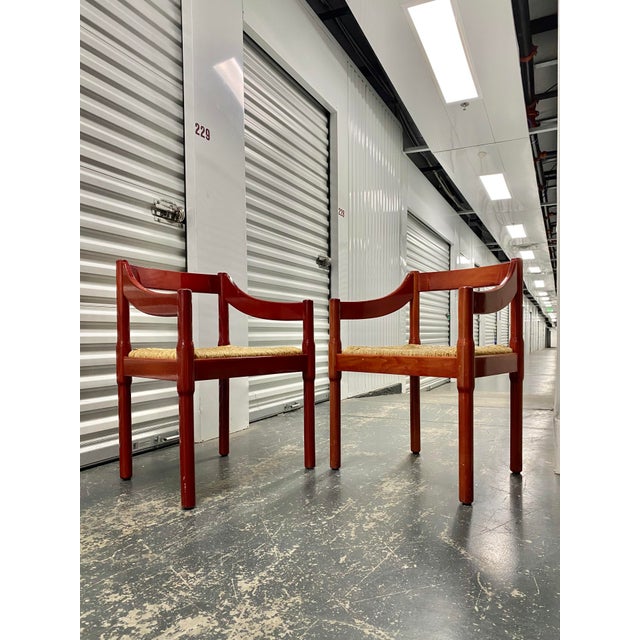 1960s Pair Vico Magistretti Carimate Chairs (Attributed to Cassina Production) For Sale - Image 5 of 12