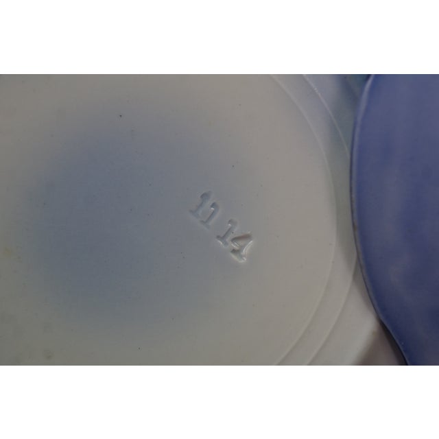 5 Pc Antique New Wharf Pottery Waldorf Flow Blue Porcelain Dinnerware Bowl Plate For Sale - Image 13 of 17