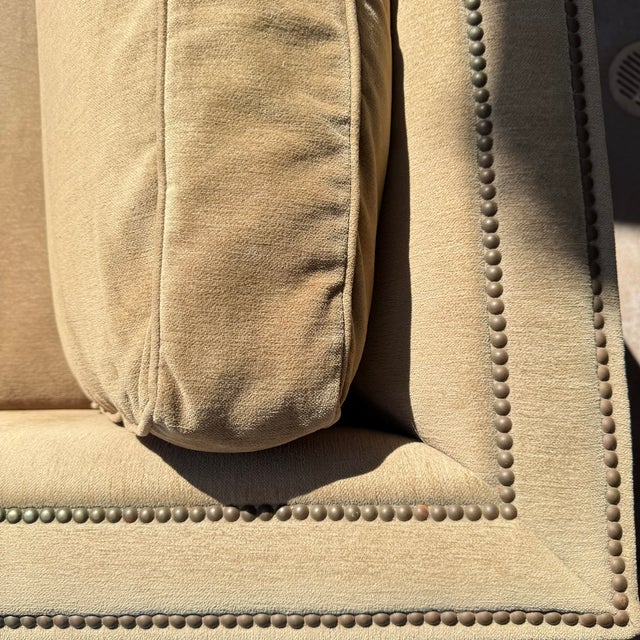 Restoration Hardware Collins Sofa & Chase Set With Nailhead Trim For Sale - Image 11 of 14