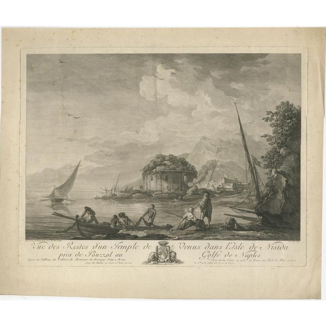 Black Neapolitan Ruins of Temple of Venus, 1761, Engraving on Paper For Sale - Image 8 of 9