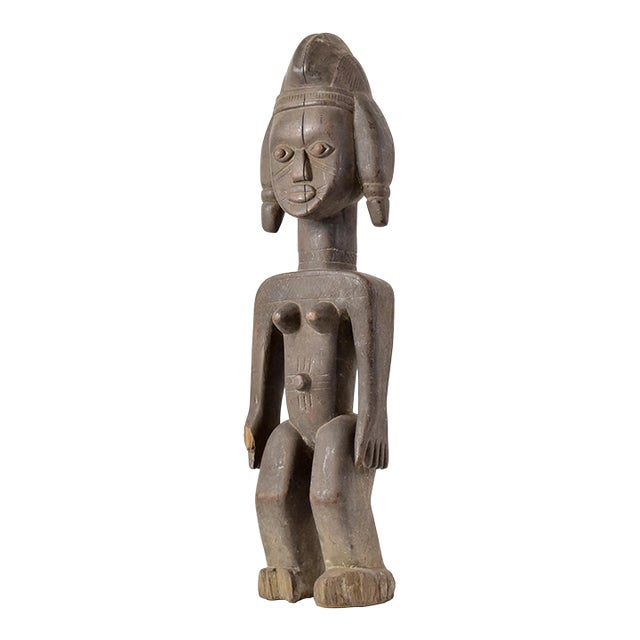 Early 20th Century Dan Standing Female Wood Figure Côte d'Ivoire For Sale