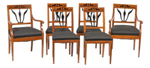 Biedermeier Chairs and Armchairs, Set of 6