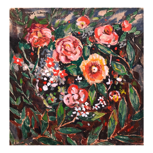 John Wenger, Wild Flowers Vibrant Colorful Modernist Oil Painting