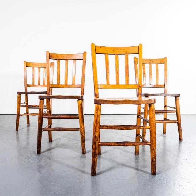 1940’s Solid Elm Slat Back Church – Chapel Dining Chairs - Set Of Six England has a wonderfully rich heritage for making...