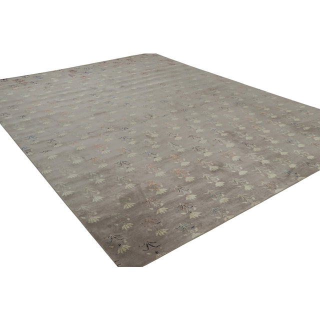 Rug & Kilim Rug & Kilim’s Contemporary Rug in Silver-Gray With Floral Patterns “Ethereal” For Sale - Image 4 of 7