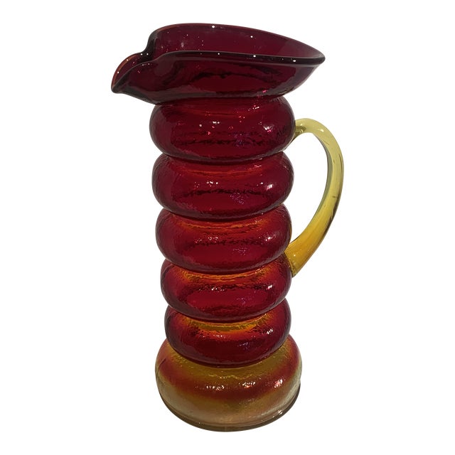 Mid 20th Century Amberina Caterpillar Pitcher For Sale