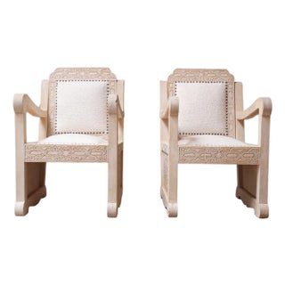 1920s French Moroccan Starburst Reclining Armchairs (Set of 2) For Sale