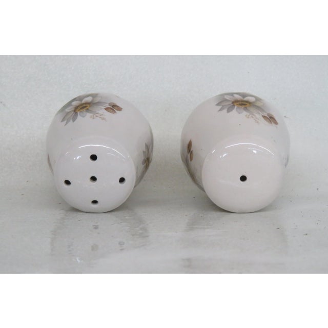 Ceramic Staffordshire Ceramic Daisey Flowers Set of Salt and Pepper Shakers For Sale - Image 7 of 12