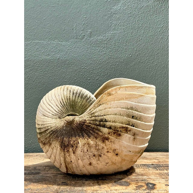 Cream Vintage Cast Nautilus Shell Planter For Sale - Image 8 of 12