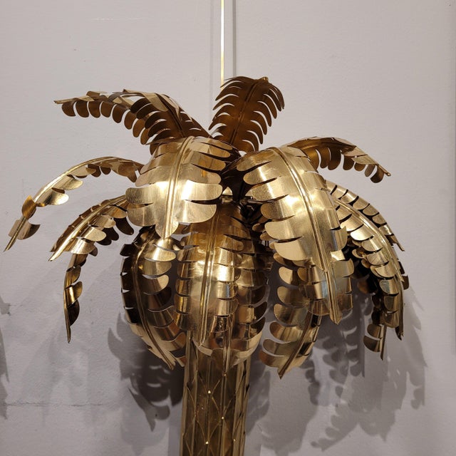 Palm Tree Lamps in Gilt Brass by Christian Techoueyres for Maison Jansen, France, 1970s, Set of 2 For Sale - Image 10 of 18