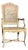 1950s Louis XV Style Painted Country French Cane Back Armchair For Sale