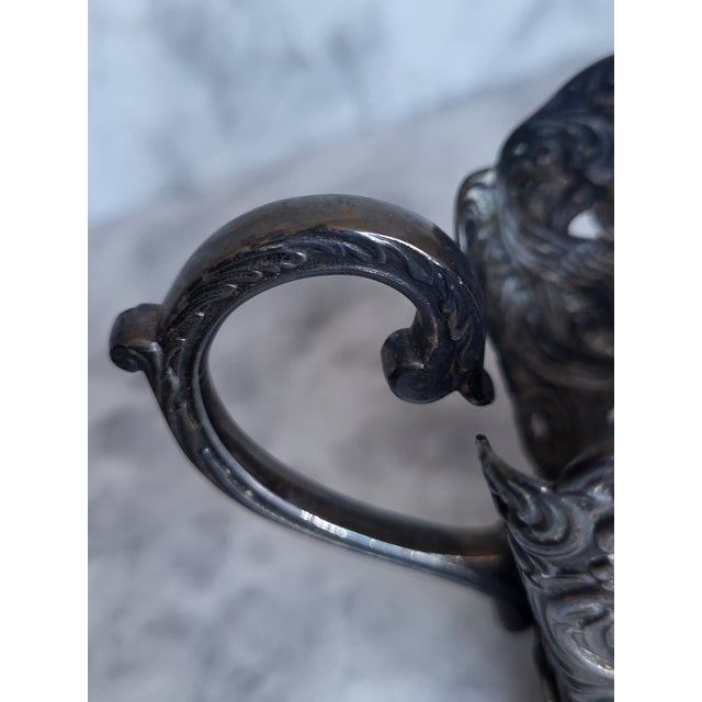 Vintage Pewter Inkwell Holder For Sale - Image 10 of 15