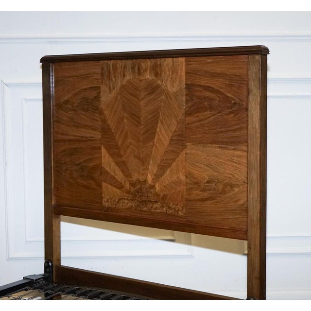 Art Deco Burr Walnut Single Bed For Sale - Image 5 of 18