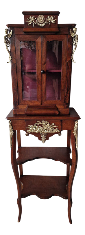 Antique Display Case with Bronze Elements