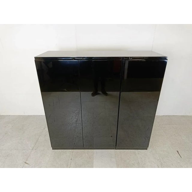 Wood Black Lacquered Bar Cabinet, 1970s For Sale - Image 7 of 9