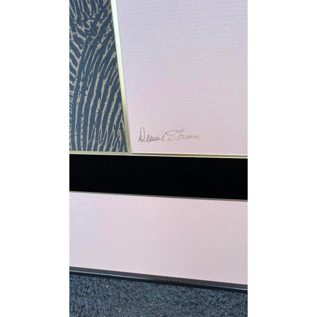 Signed Vintage Kinder Harris Art Deco Style Pink Female Figurative Triptych For Sale - Image 4 of 12