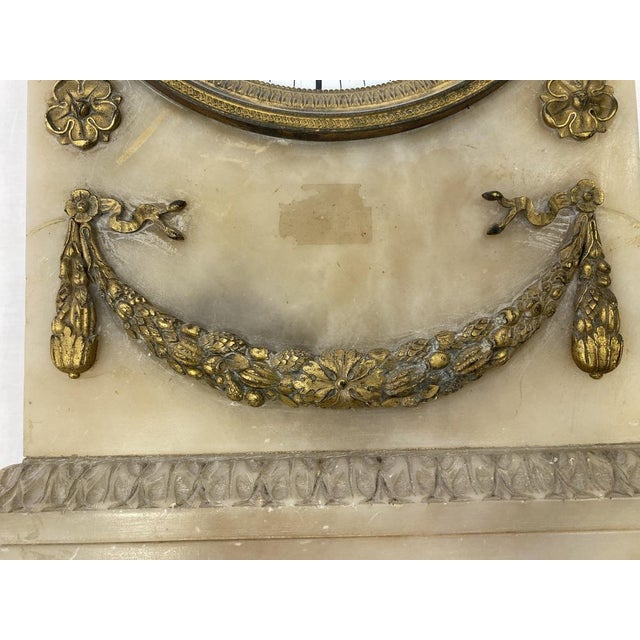 Alabaster Mantel Clock, 1800s For Sale - Image 9 of 12