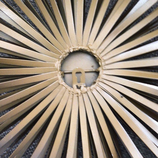 Gold Tone Metal Flower Mirror For Sale - Image 9 of 10